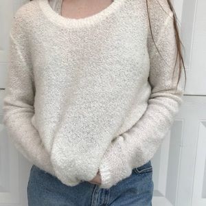 Fuzzy White Pullover Sweater